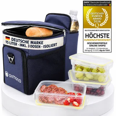 Produktbild von Dimono Multi Picknick-Kühltasche 2.0 Blau - 15 Liter Premium Isolierkorb & Faltbare Thermotasche für Camping, Ausflüge, Strand & Einkauf