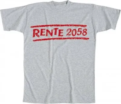 Produktbild von T-Shirt uni mit Aufdruck - Rente 2058 - 09567 grau - Gr. S-XXL Größe - XXL
