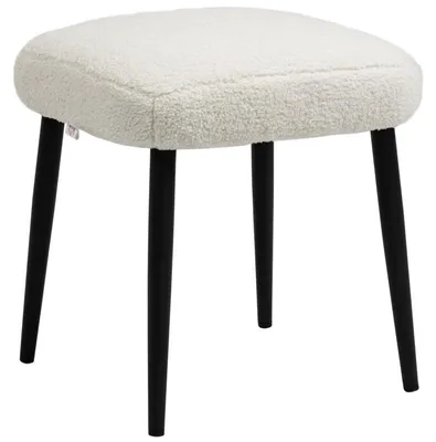 Produktbild von Fußhocker – Hocker in Kaschmiroptik | Farbe: Cremeweiß | Abmessungen: 42x42x47 cm