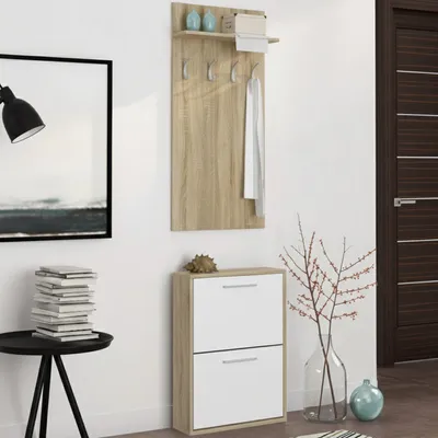 Immagine prodotto di Sestola - Mobile da Ingresso, 54x28x181h cm Marrone Rovere, Appendiabiti