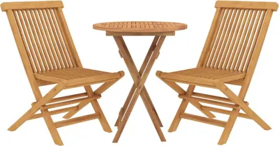 Produktbild von vidaXL 3-tlg. Garten-Essgruppe Massivholz Teak