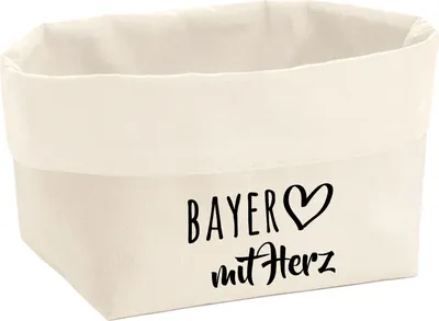 Produktbild von Huuraa Organizer Bayer mit Herz 3 Liter Medium Canvas Baumwolle Utensilo Geschenkidee