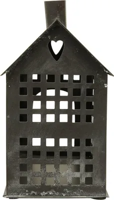 Produktbild von Windlichter Häuschen Haus Fenster Fenstern schwarz 28,5 cm
