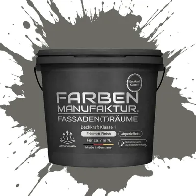 Produktbild von Profi Nano Fassadenfarbe Sockelfarbe Hausfarbe Silikonharz - RAL 7039 Quarzgrau - 5L