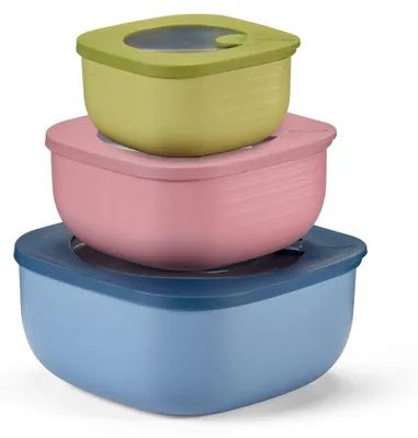 Luftdichte Vorratsbehälter 3er-Set, 750/1550/2800 ml, Bio-Kunststoff