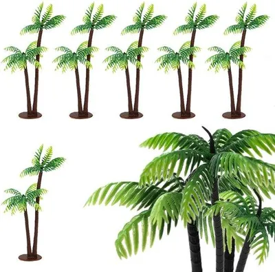 Image de Mini-palmiers en plastique pour décors de bricolage, lot de 20