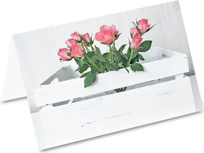 Image de Marque-places PRICARO "boîte à fleurs roses", 50 pièces