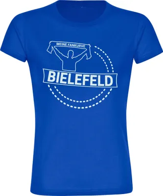 Produktbild von multifanshop Damen T-Shirt - Bielefeld - Meine Fankurve, blau, Größe XL