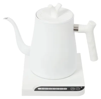 Image de Bouilloire électrique - Bec en col de cygne - Réglage de la température - 1000 W - 220 V - Acier inoxydable 304 - Blanc
