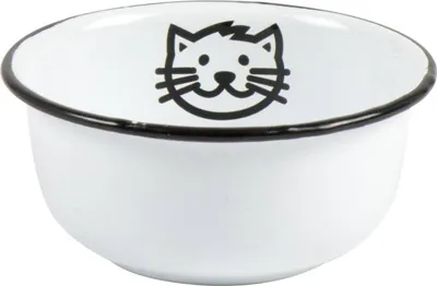 Produktbild von Futternapf Katzenfutterschale Fressnapf weiß Emaille H5cm D11cm 300ml Ib Laursen