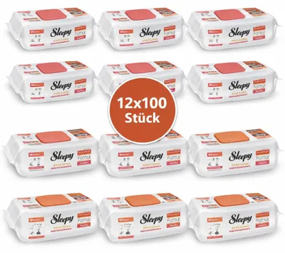 Produktbild von Sleepy Easy Clean Oberflächenreinigungstücher – 6x100 Pomelo + 6x100 Orange | Staubmagnet