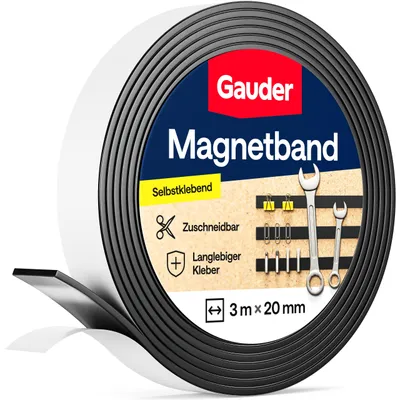 Obrázok produktu pre GAUDER Magnetická páska, samolepiaca, magnetický pásik, odnímateľný (3 m x 20 mm)
