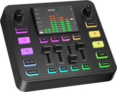 Image de Interface de mixage audio pour le streaming, le podcasting et les jeux vidéo - Réduction intelligente du bruit à 4 canaux - Noir