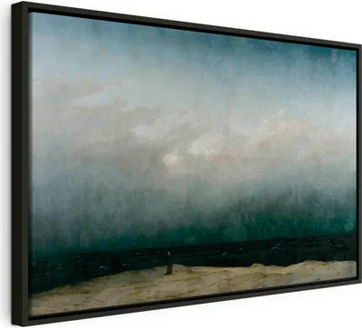 Produktbild von Italienischer Leinwand Leinwandbild - The Monk by the Sea 120x80 cm Reproduktionen l-G-10060-b-a