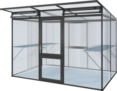 Produktbild von KGT Gewächshaus "Linea II" anthrazit-grau 6,1 m² 10 mm HKP