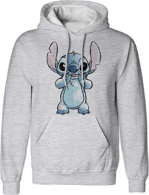Image de Lilo & Stitch - "Hands On Face" sweat à capuche homme/femme unie HE3310 (XXL) (Gris Sport)