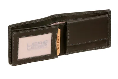 Produktbild von LEAS MCL Mini-Geldbörse extra dünn mit Klappe im Querformat Echt-Leder, schwarz - LEAS Basic-Vintage-Collection