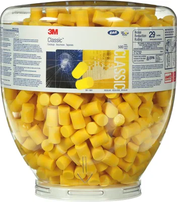 Produktbild von 3M Gehörschutzstöpsel Nachfüllbehälter 1100D mit 500 Paar Ohrstöpsel 31dB