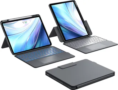 Immagine prodotto di Custodia per iPad Air 13" / Pro 12,9" CHESONA DD1209-GY-DE-B con tastiera e touchpad grigio