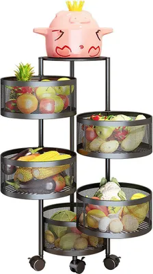 Produktbild von Küchenregal Küchen Nischenwagen mit 5 Etagen,Küchenregale,Atmungsaktiv,Robust