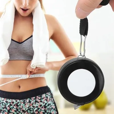 Produktbild von Maßband, 150 cm, weiches, einziehbares Stoffmessgerät für Schneider und Körpermaße (weiß)