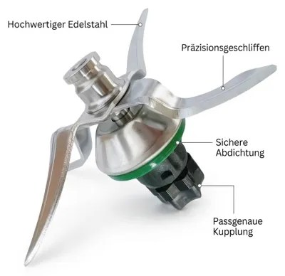 Produktbild von Ersatzmesser für Thermomix TM6 Edelstahl Mixmesser Messer Mixerschüssel