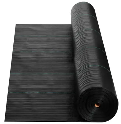 Produktbild von Unkrautvlies, strapazierfähig, 4 x 35,1 m, 99,2 g/m², Landschaftsbauvlies, gewebtes Unkrautvlies, Gartenvlies, Unkrautbarriere, Bodenabdeckung zur Unkrautbekämpfung, Geotextilgewebe, Gartenmatte, schwarz