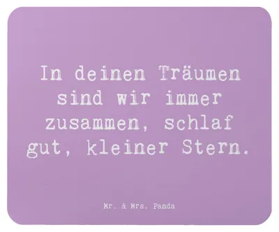 Produktbild von Mr. & Mrs. Panda Mauspad Spruch Alleine schlafen lernen - Lavendeltraum - Geschenk, mausteppich, handgefertigt, Mut schenken, Mutmacher, In deinen Träumen, pc, Mouse Pad