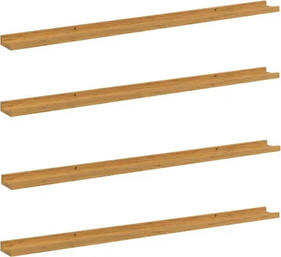 Obrázek produktu pro vidaXL Nástěnná police, 4 kusy, béžová, 115 x 9 x 3 cm, dřevotříska