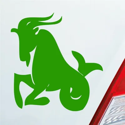 Produktbild von Auto Aufkleber Sternzeichen Steinbock PKW Car KFZ Roller 9,5x10 cm Hellgrün Sticker Heckscheibenaufkleber