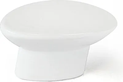 Image de Bouton de meuble Ovale blanc zamak H.24 x l.41 x P.19 mm