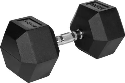Produktbild von Gusseisen Gummihantel Kurzhantel HEX 27,5kg Rebel sechseckig