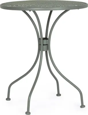 Produktbild von Runder Gartentisch 60 cm im Vintage Shabby-Chic-Stil Lizette YES - Dunkel Grün