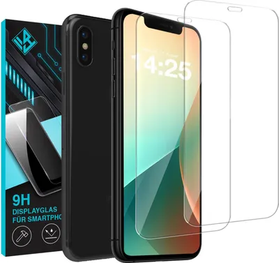 Produktbild von 2x 9H Schutzglas Displayschutzfolie für Apple iPhone X Displayglas Displayschutz Glas Panzerfolie Schutzglasfolie