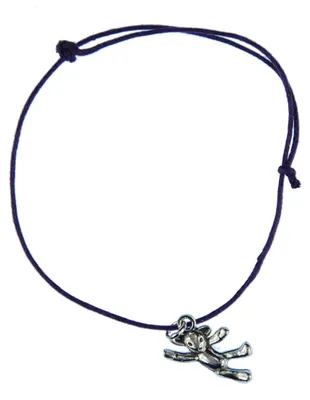 Produktbild von Teddy Armband Anhänger Miniblings Glücksarmband Kordel verstellbar lila Schwarsilber