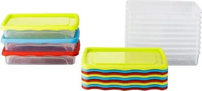 Immagine prodotto di Contenitore per alimenti 12 pezzi blu, verde, rosso - Contenitori per congelatore