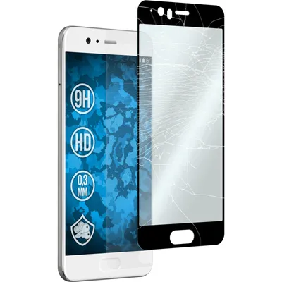 Produktbild von 2er-Pack PhoneNatic Glas-Folie klar full-screen schwarz kompatibel mit Huawei P10 - Panzerglas für P10