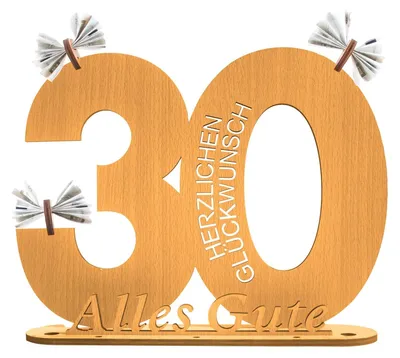 Gästebuch aus Holz mit Zahlen 20, 30, 50 für Geburtstag, Hochzeit, Party