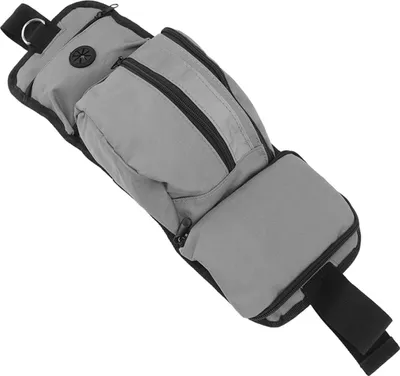 Image de Sac d'entraînement pour animaux de compagnie Sac de taille Polyester Poches multiples Sac à goûter amovible pour l'extérieur Gris