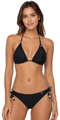 Produktbild von bugatti Bikini Damen Set schwarz einfarbig/unifarben, Triangle/Neckholder Bikini