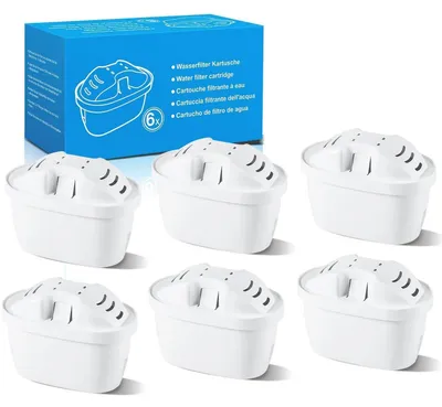 Immagine prodotto di Cartucce filtranti per l'acqua, confezione da 6 pezzi, compatibili con Brita Maxtra+, e adatte per i sistemi Brita Marella, Style, Elemaris XL, Aluna e Mavea