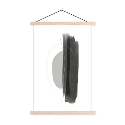 Produktbild von MuchoWow® Textilposter Abstrakt - Malerei - Minimalismus 40x60 cm mit holzfarbenen Rahmen - Poster