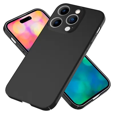 Image de Housse rigide fine pour iPhone 14 Pro, coque de protection 0,5mm Slim Handy Cover Matt Case Noir