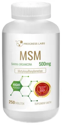 Obrázok produktu pre MSM 500mg 250tab - Progress Labs PROGRESS LABS