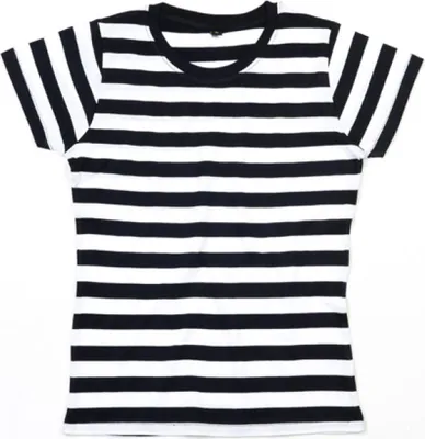 Produktbild von Mantis M110S | Damen T-Shirt modisch gestreift - Farbe: Black/White - Größe: M