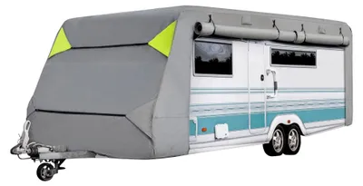 Produktbild von Wohnwagen-Schutzhülle | Abdeckung für Wohnmobile | atmungsaktive Abdeckplane | wind- und wetterfest (550 x 250 x 220 cm)