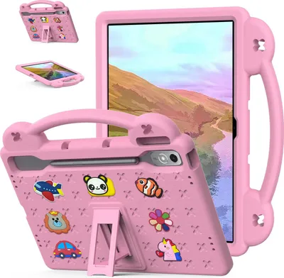 Produktbild von Schutzhülle für Lenovo Tab P12 TB-370FU 12.7-Inch Niedliche Hülle für Kinder, Stoßfest mit Griff und Ständer Pink
