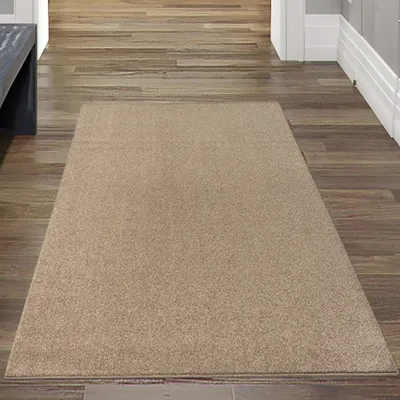 Imagen del producto de Alfombra marrón elegante, ideal para pasillos, recibidores, vestíbulos y dormitorios. Tamaño: 160 x 220 cm
