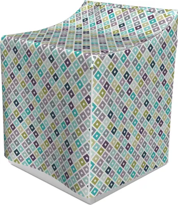 Produktbild von ABAKUHAUS Modern Waschmaschienen und Trockner Bezug, geometrische Triangles, Dekorativer Bezug aus Stoff, 70x75x100 cm, Mehrfarbig