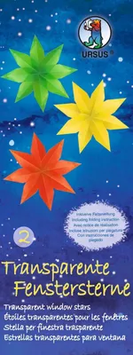 Produktbild von URSUS Fenstersterne transparent/mehrfarbig 6x16cm 80 Blatt